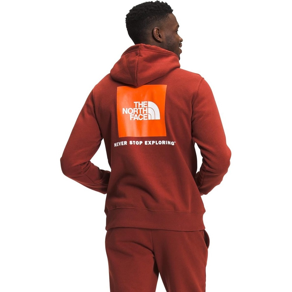 The North Face Box NSE Pullover Hoodie Logo Graphic Size XL Rust Red Men's